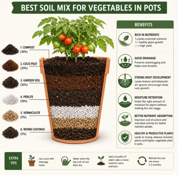 Best Soil Mix for Vegetables in Pots: 20 Big Yield Tips
